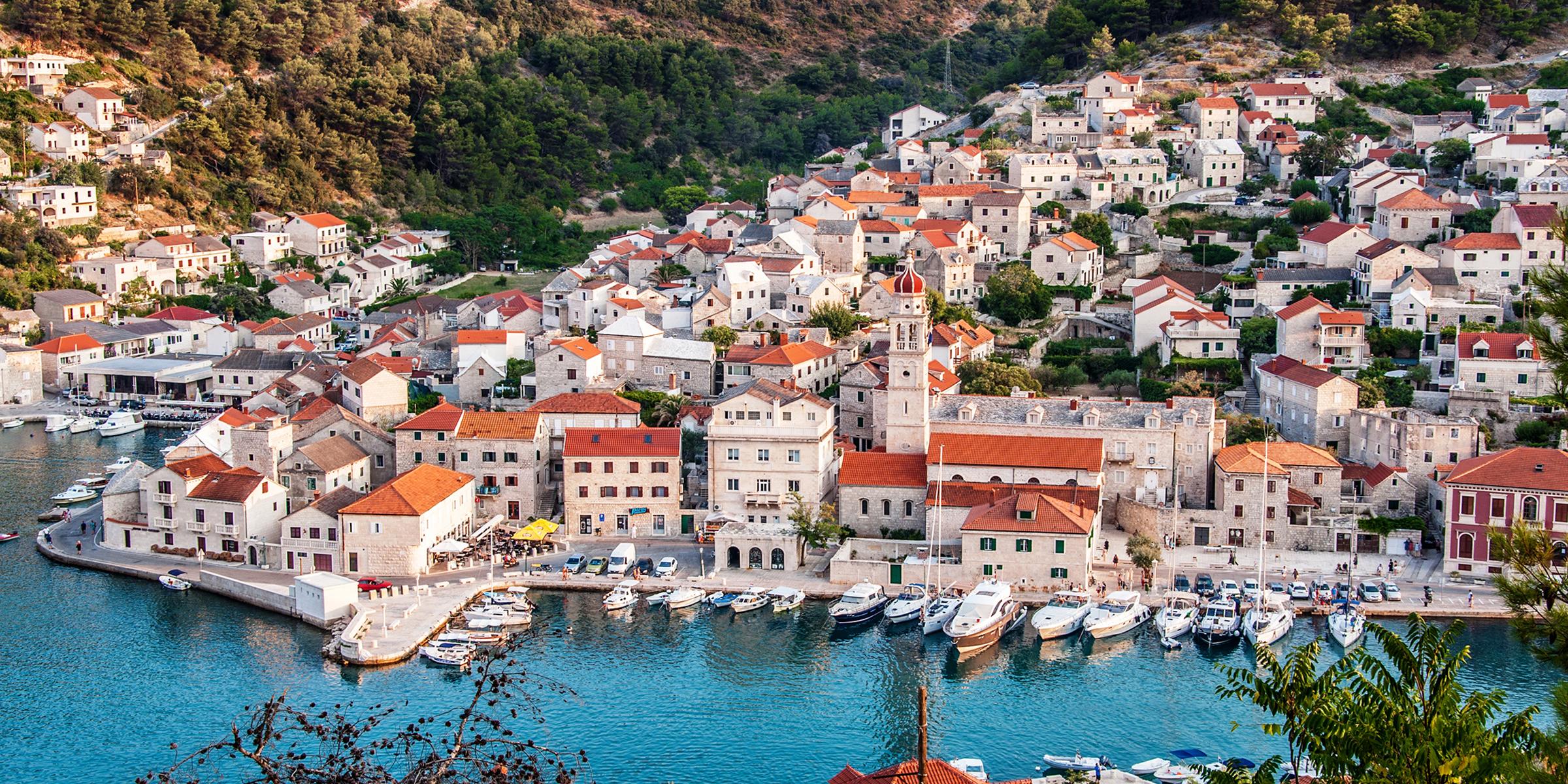 Pučišća Town on the Island of Brac in Croatia